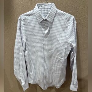 Calvin Klein Slim Fit Micro Plaid Button-Down Shirt - 16 x 34/35